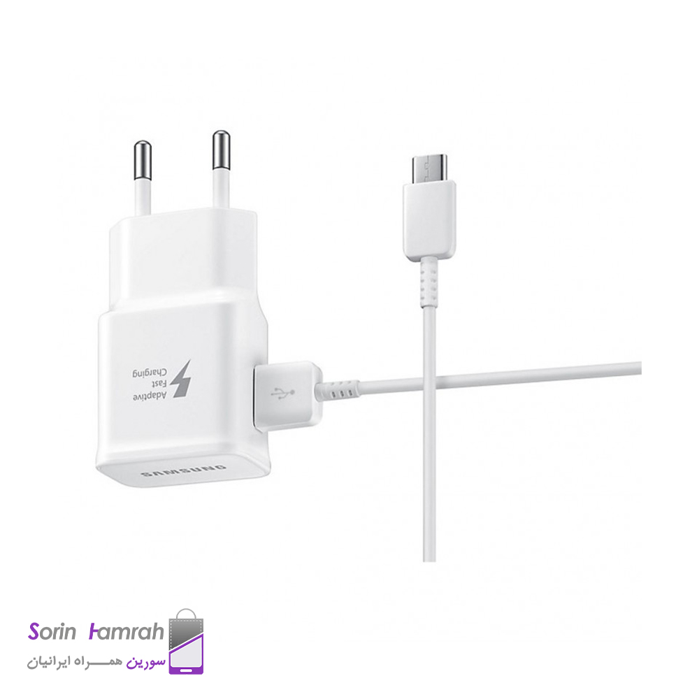 اداپتور شارژر سامسونگ مدل EP-TA20EWE به همراه کابل تبدیل USB-C (غیراصل _درجه یک)